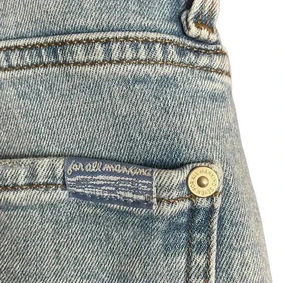 7 for all mankind High Waist Skinny Light Wash Button Fly Jeans Women’s size 27 - Picture 11 of 15